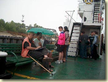 On the ferry